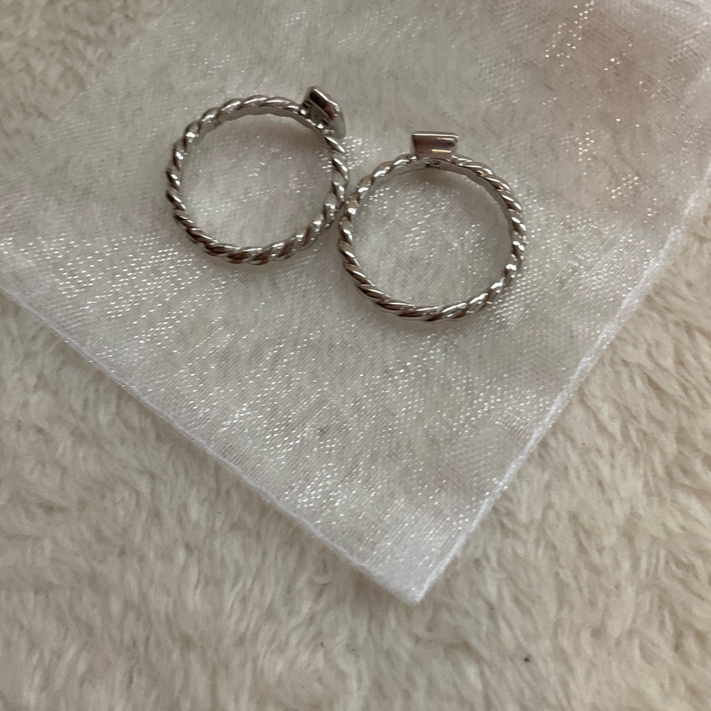 Twisted Rope Stacking Rings in Silver - Picture 2 of 4